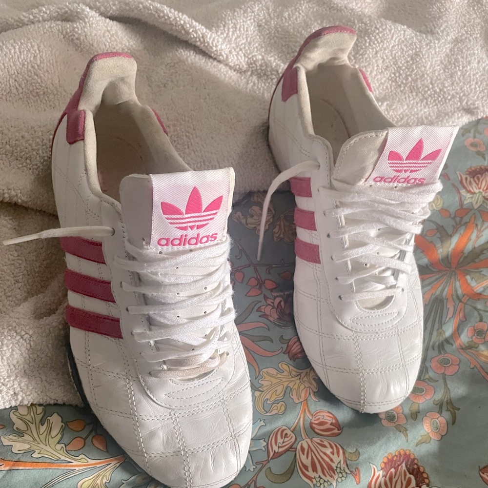 COPY - Women’s adidas Tuscany pink and white Goodyear racing shoes